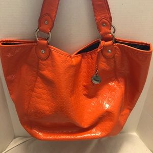 Tommy Hilfiger Patent Orange Tote Bag
